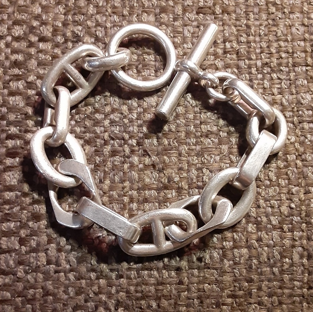 Hermes Mens Silver Bracelet